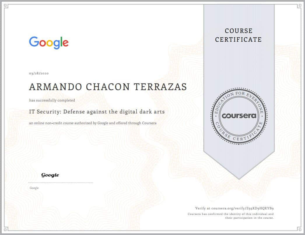 Module 5-IT Security Defense against the digital dark arts-Armando Chacon Terrazas