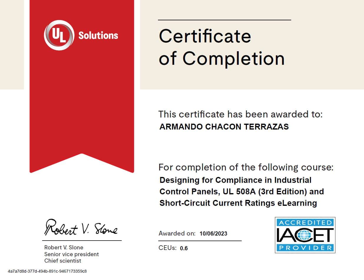 Designing for Compliance in Industrial Control Panels, UL 508A (3rd Edition) and Short-Circuit Current Ratings-ARMANDO CHACON TERRAZAS